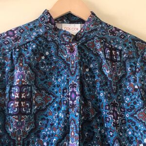 Cos Cob Button Down Shirt Paisley Long Sleeve size 14